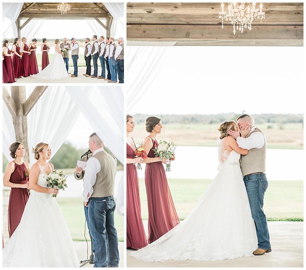 Exchanging vows and the kiss | Houston's only Wedding Winery Venue - Emery's Buffalo Creek 