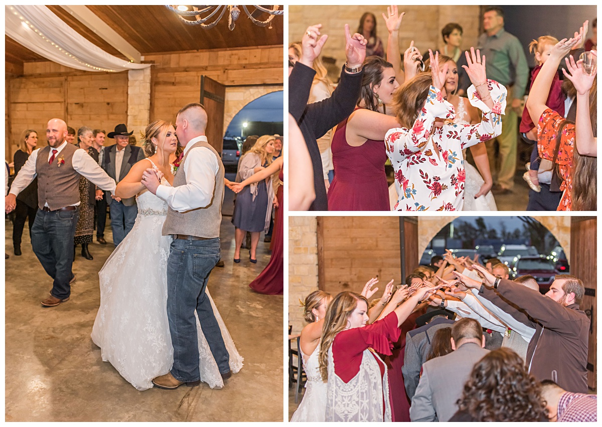 Grand March at Emery's Buffalo Creek | Rustic Fall Wedding at Houston's only Winery Wedding Venue 