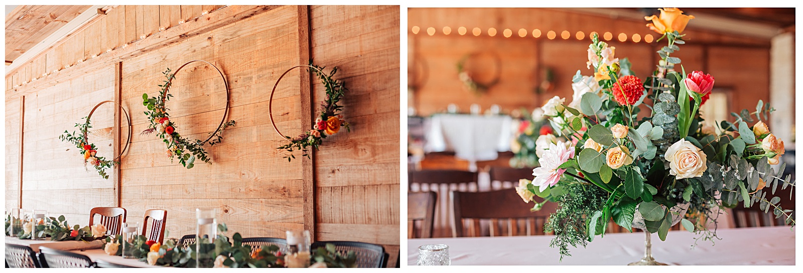 Simple and sweet modern Boho style decor at rustic chic winery wedding venue in Bellville, TX