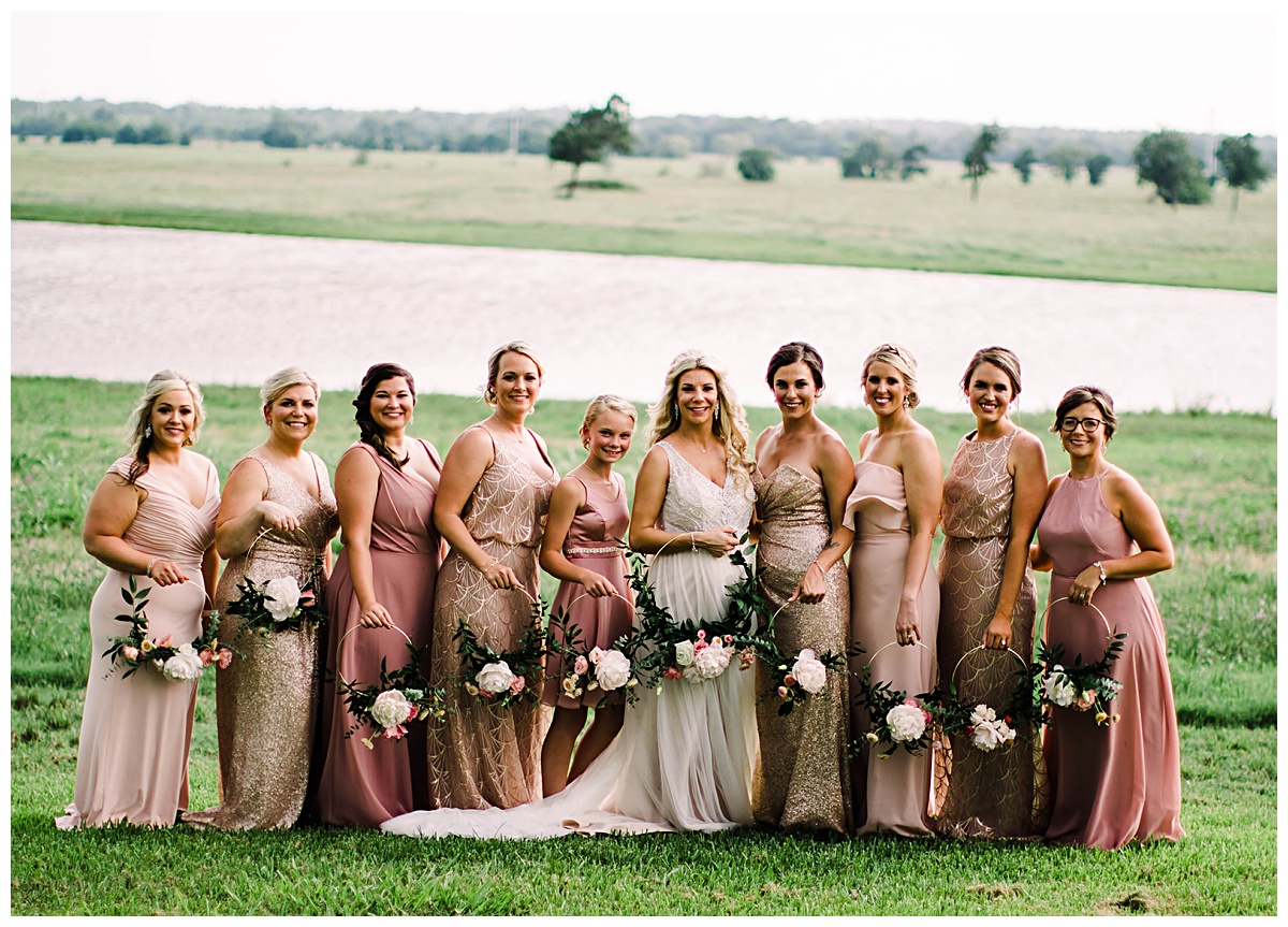 Floral hoop Bridal Party at Texas Wedding Venue | Emery's Buffalo Creek 