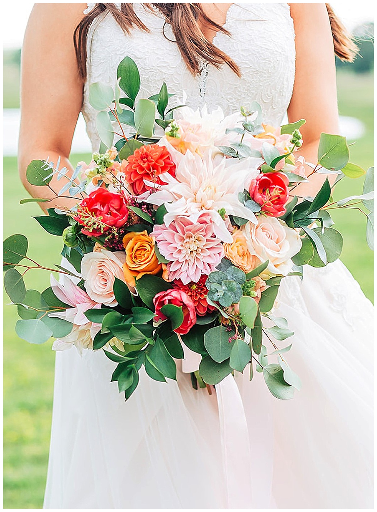 Colorful Bohemian Bridal bouquet at Emery's Buffalo Creek winery wedding venue in Bellville, TX. Samantha O' Neal Photography 