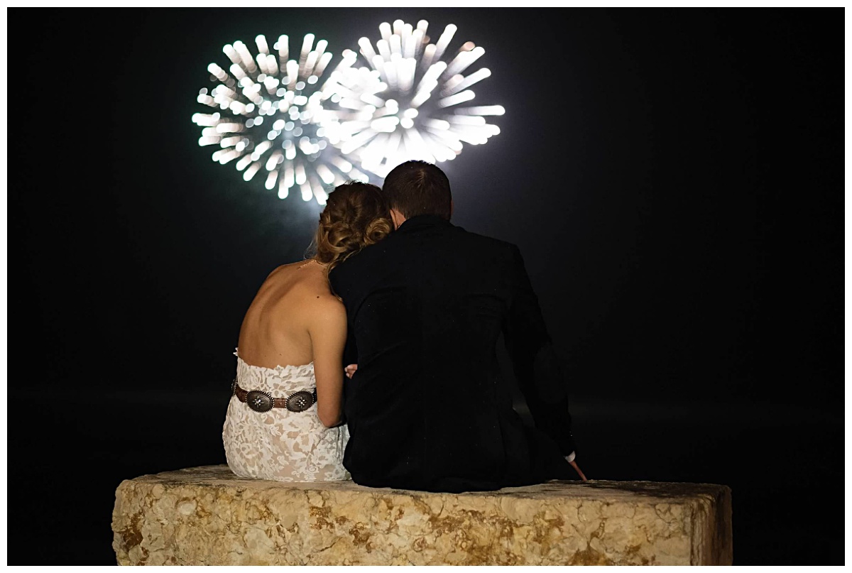 Grand Finale of the Texas Wedding day with Fireworks at Houston Winery Wedding Venue. 