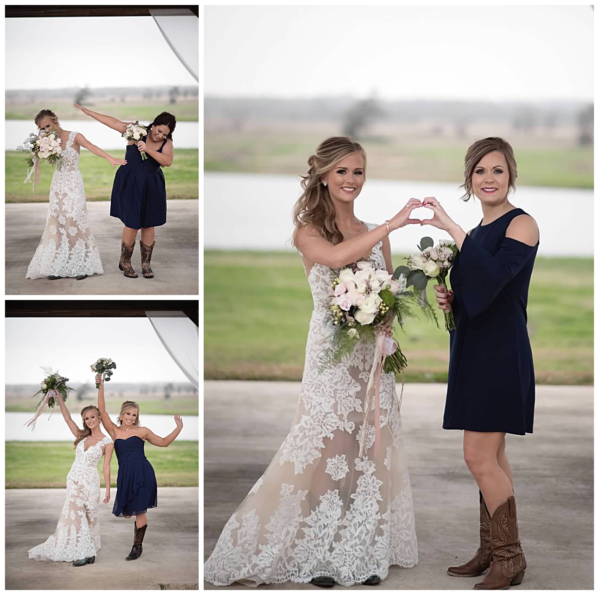 The Bride with her Bridesmaids at her fabulous Winter Wedding Texas- Style 