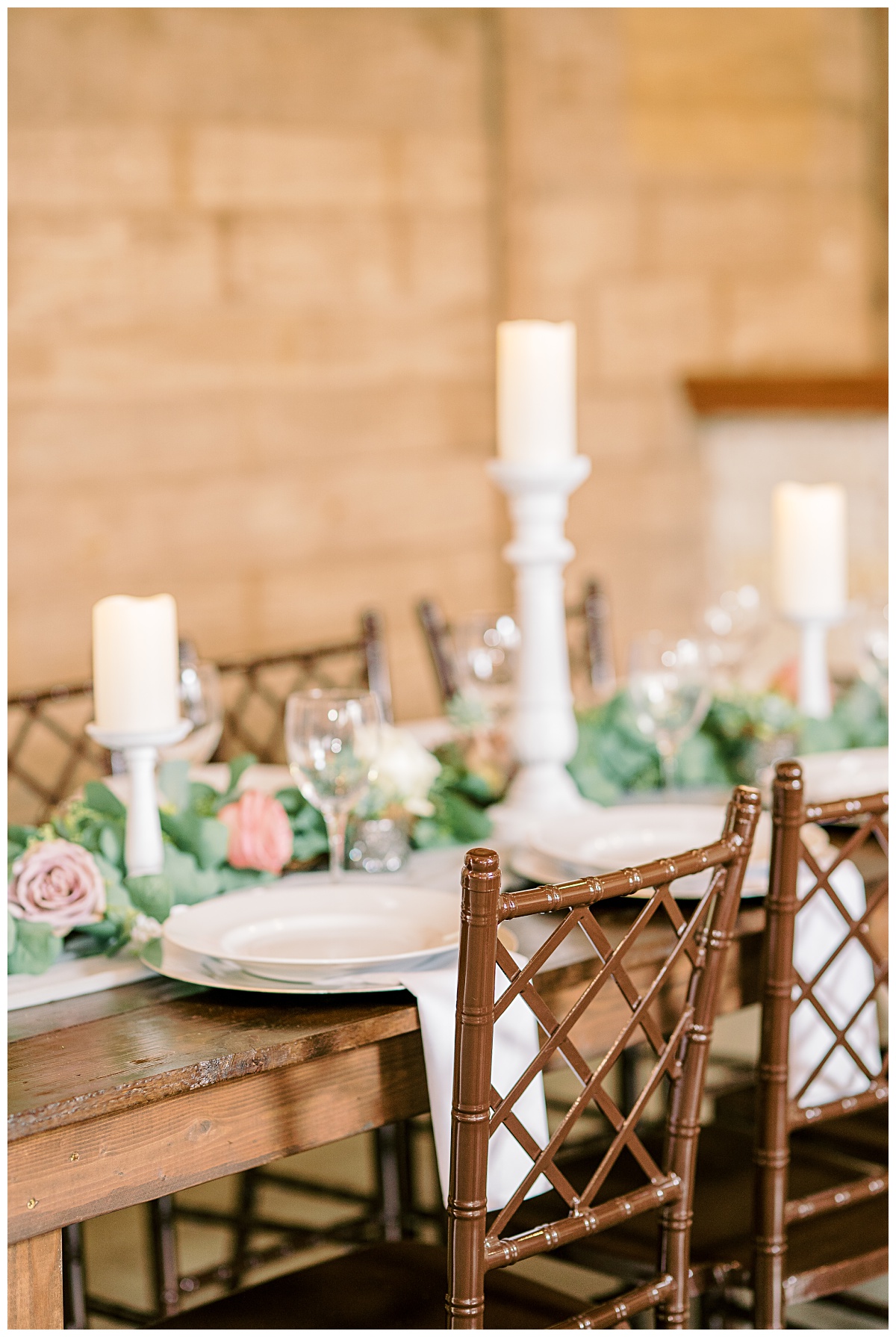 Vintage Candlesticks with greenery garland and soft coral | Alicia Yarrish Photography Wild and Lush Style shoot 