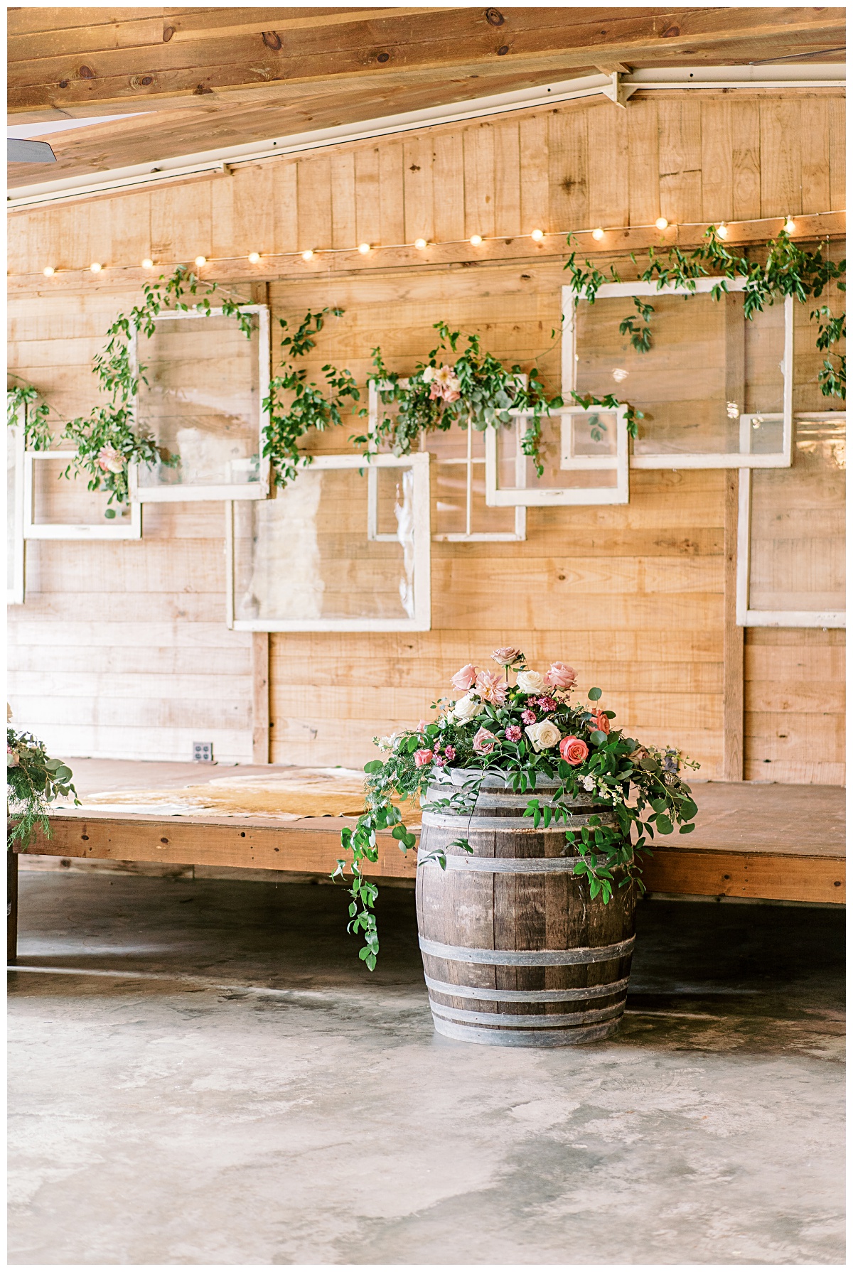 Sweet Vintage Window Backdrop done up with Emerald green foliage and touch of flowers | Emery's Buffalo Creek  Wild and Lush style shoot 