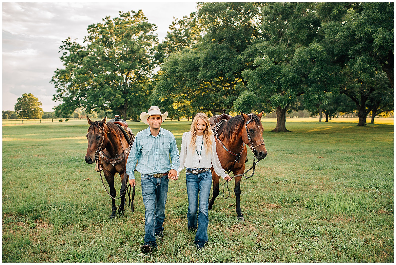 Bride and Groom engagement photos at their ranch 